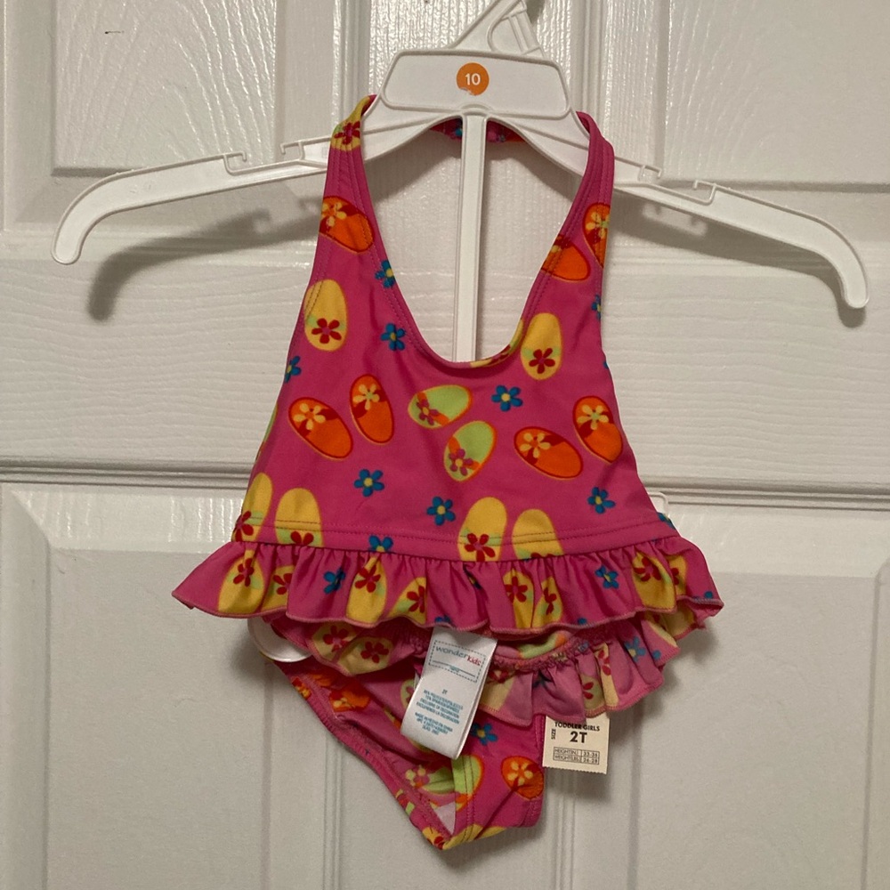 *Wonder Nation New Hot Pink Sandal Floral 2pc Bikini Set #U